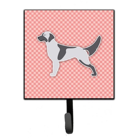 Carolines Treasures English Setter Checkerboard Pink Leash or Key Holder BB3581SH4